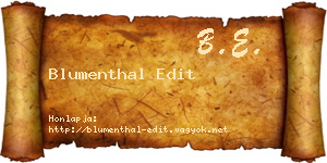 Blumenthal Edit névjegykártya